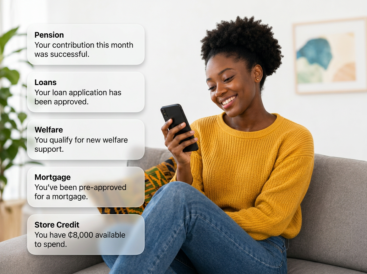 Customer using BuyMore on her phone at home